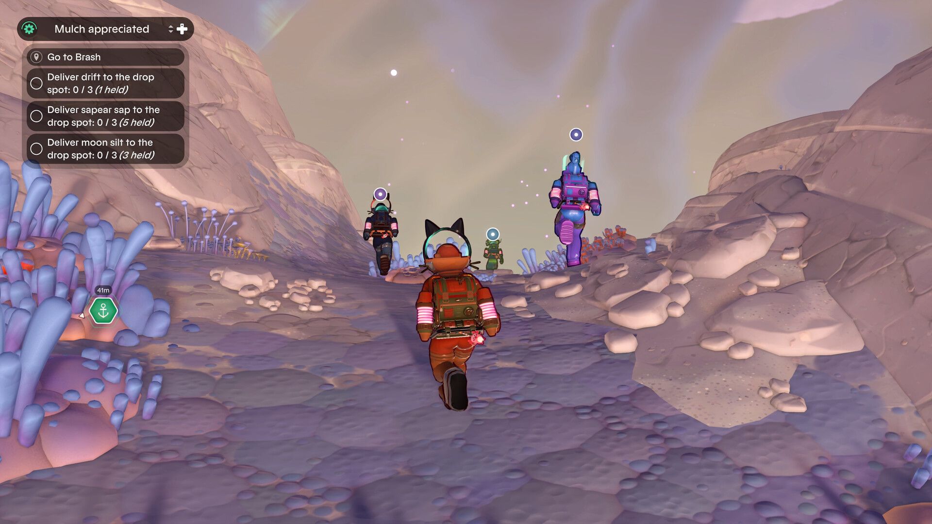 Official Steam screenshot from Young Suns showing a character scene inside the game's colorful ship-home.
