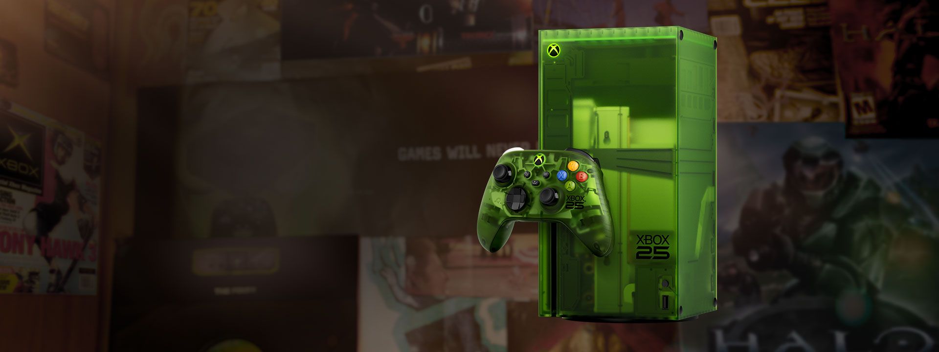 Official Xbox image showing the Xbox Series X25 Limited Edition bundle with the matching controller.