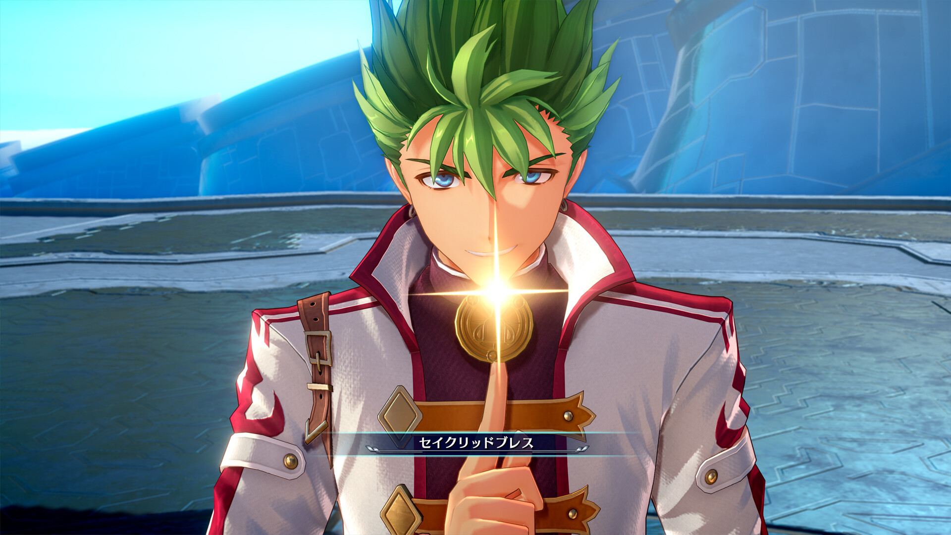 Oficjalny screenshot z Trails in the Sky 2nd Chapter pokazujący scenę dialogową w odświeżonej prezentacji remake'u.