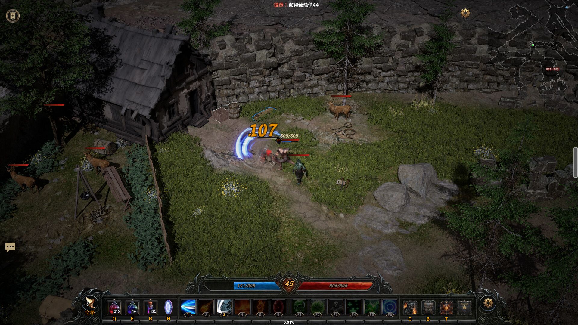 Official Ruins of Dawn screenshot showing spell effects and clustered enemies during an isometric battle.