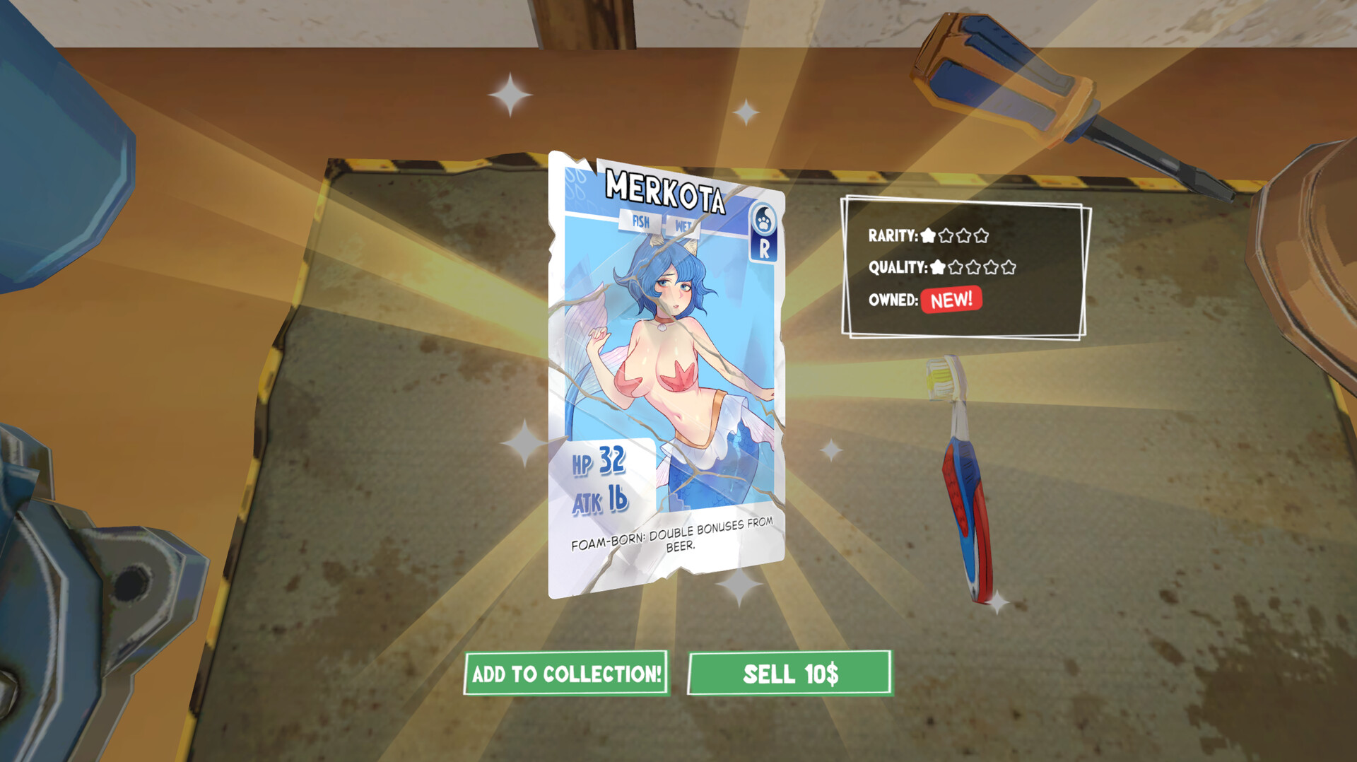 Official KOTAMON Steam screenshot showing the game's card screen and anime-styled collection presentation.