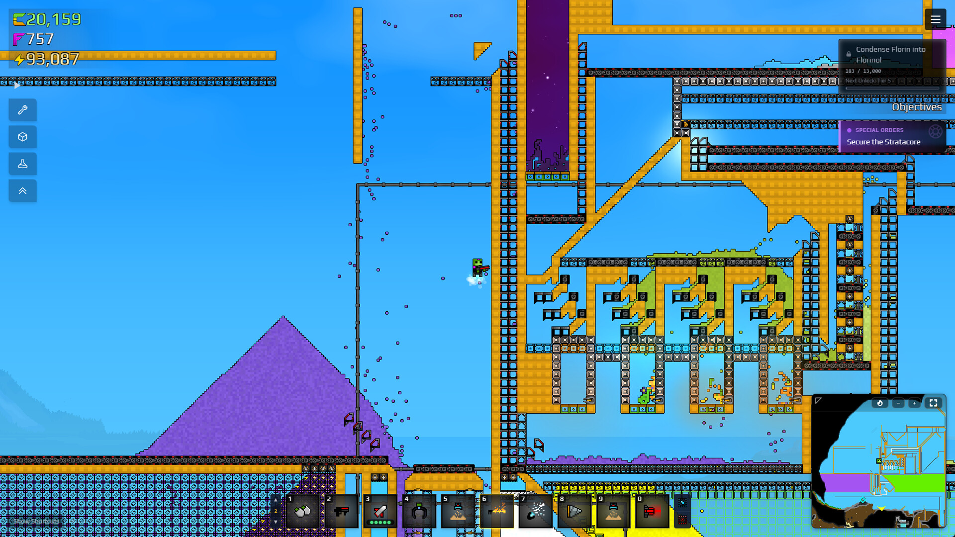 Official Sandustry screenshot showing another automation scene from the Steam store page with mining and production systems visible.