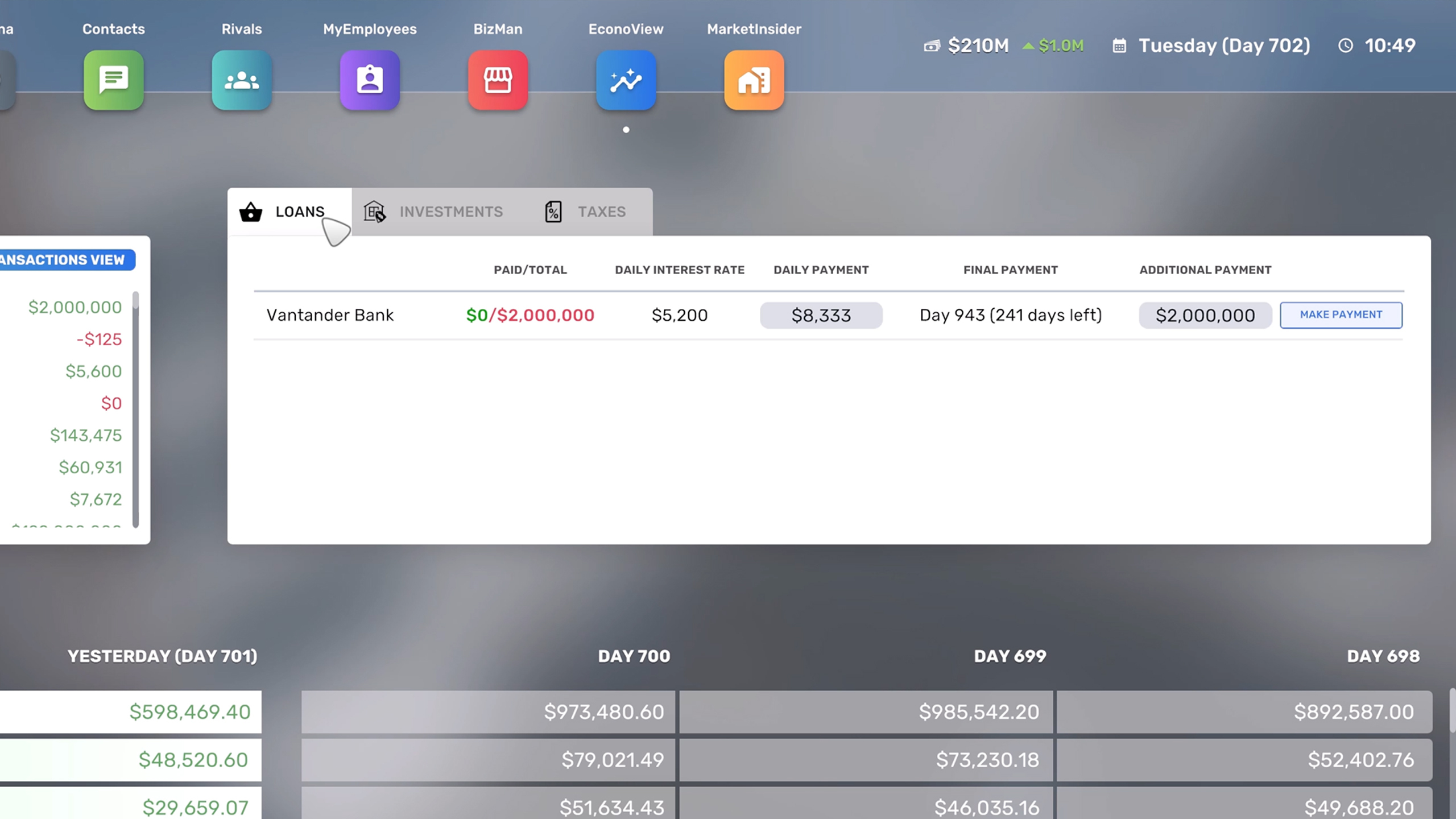 Official Big Ambitions 1.0 image showing the updated banking and finance interface.