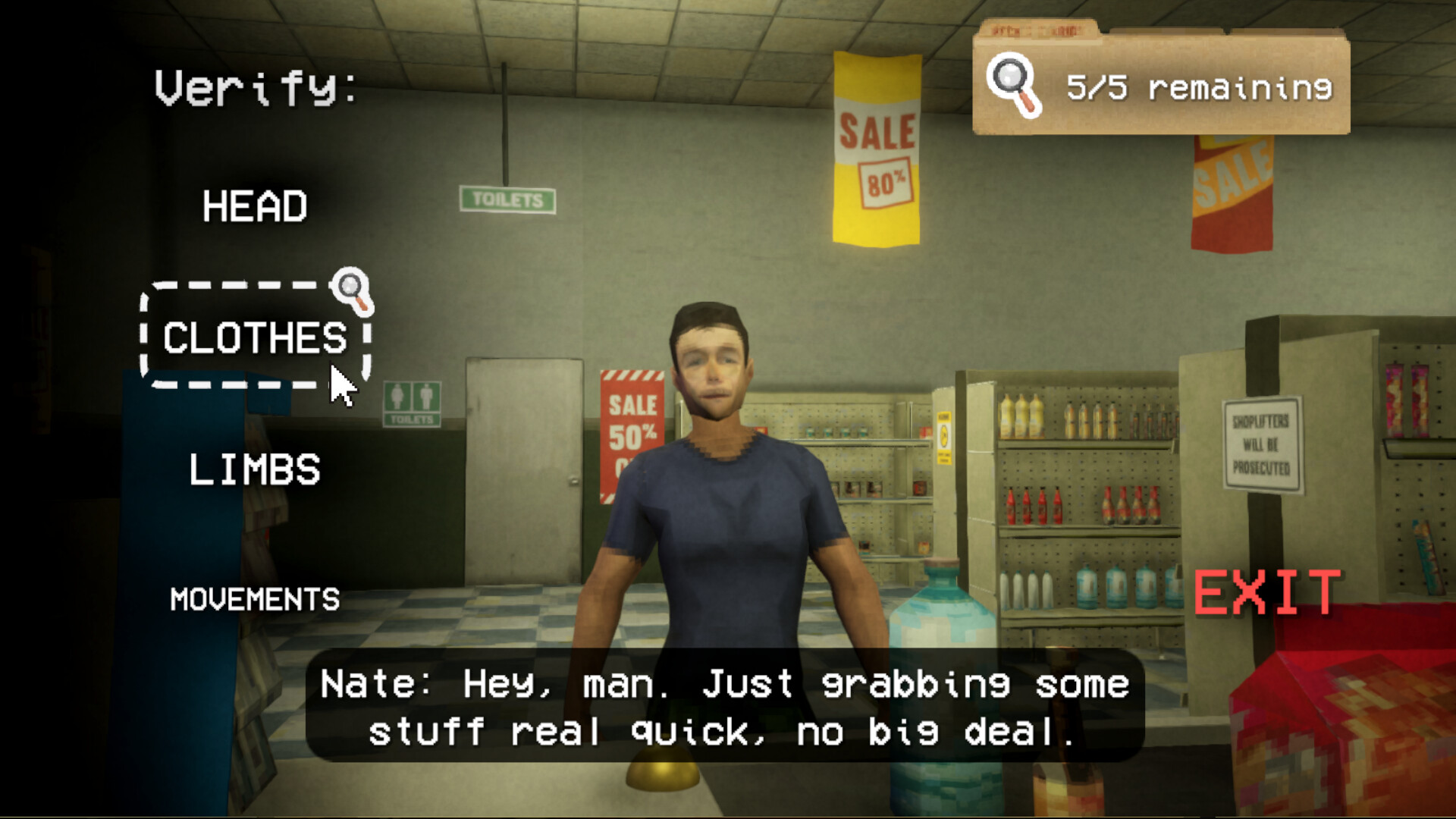 Official Shift At Midnight screenshot showing multiple players moving through the store during a tense late-night co-op sequence.