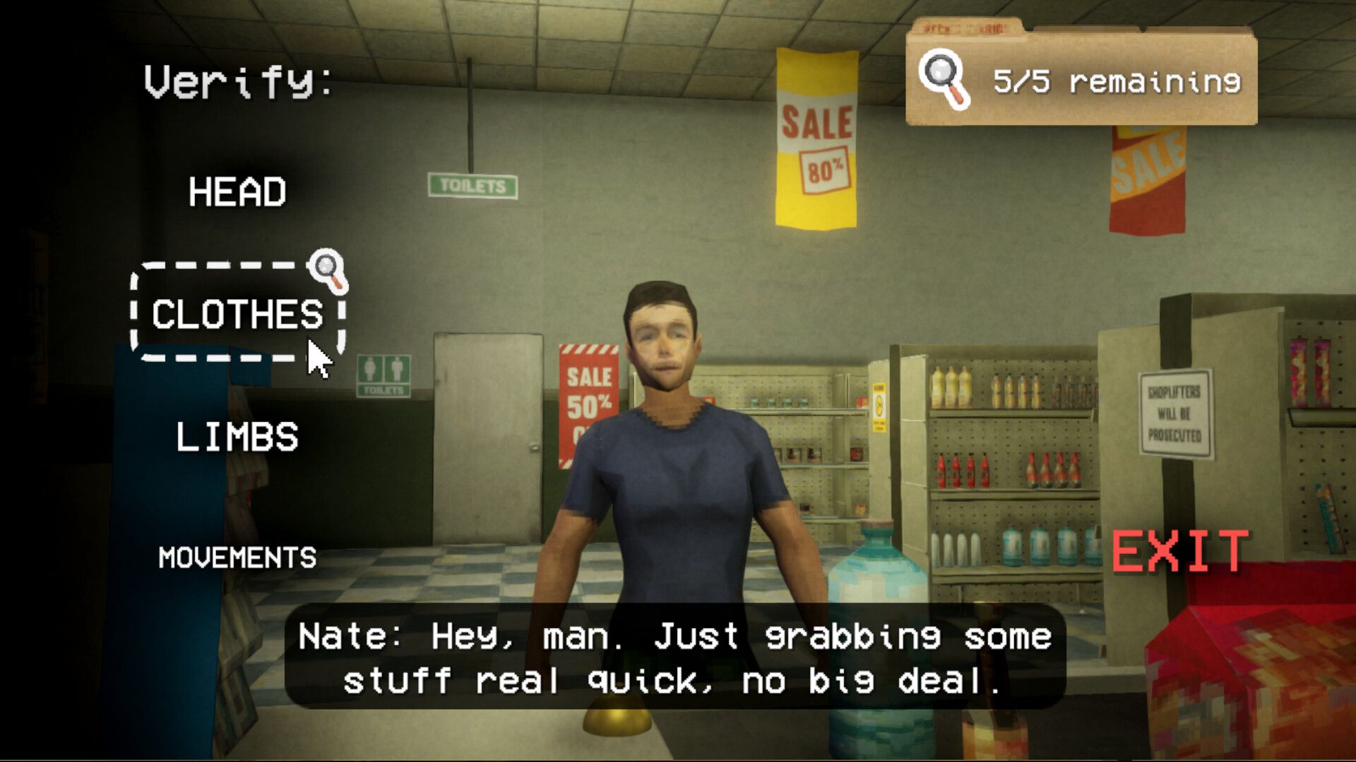 Official Shift At Midnight screenshot showing multiple players moving through the store during a tense late-night co-op sequence.