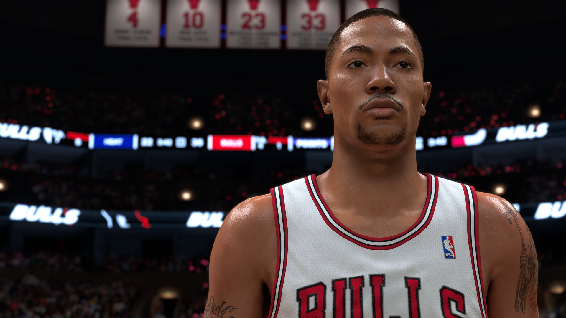 Official NBA 2K27 gameplay screenshot showing a player driving toward the rim during live action.