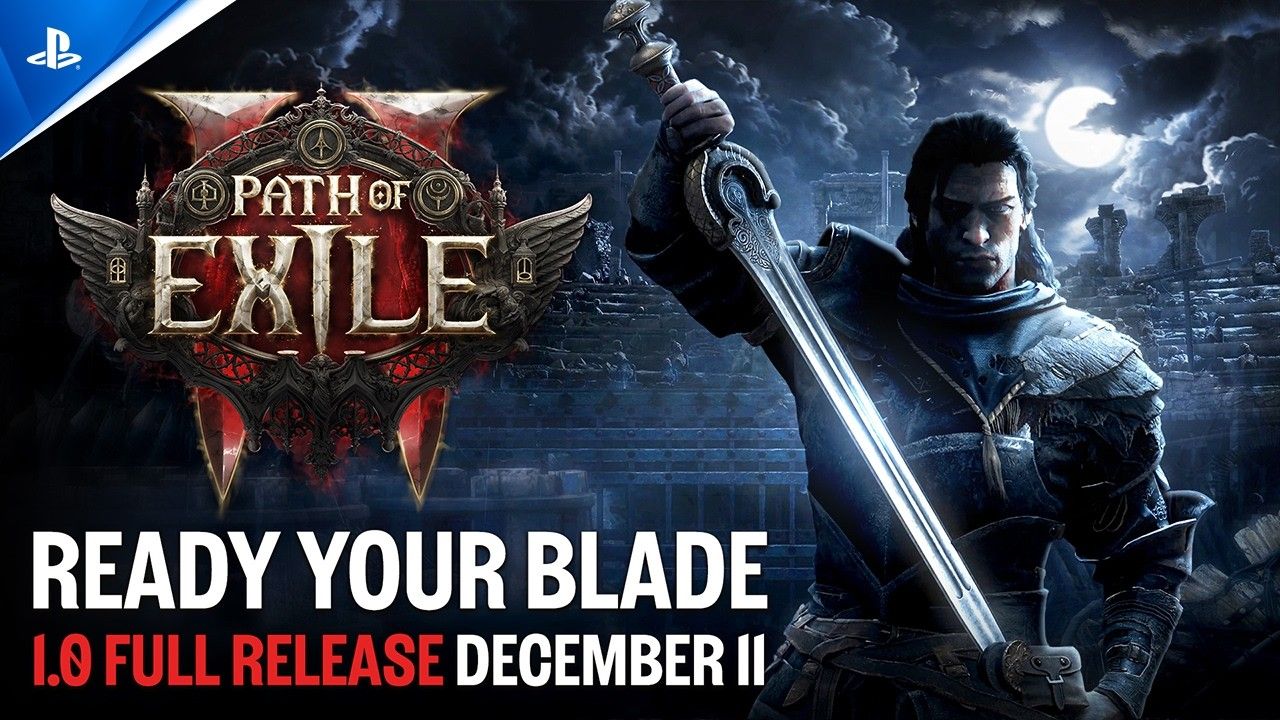 Official Path of Exile 2 trailer thumbnail showing a character in battle with December 11 launch messaging.