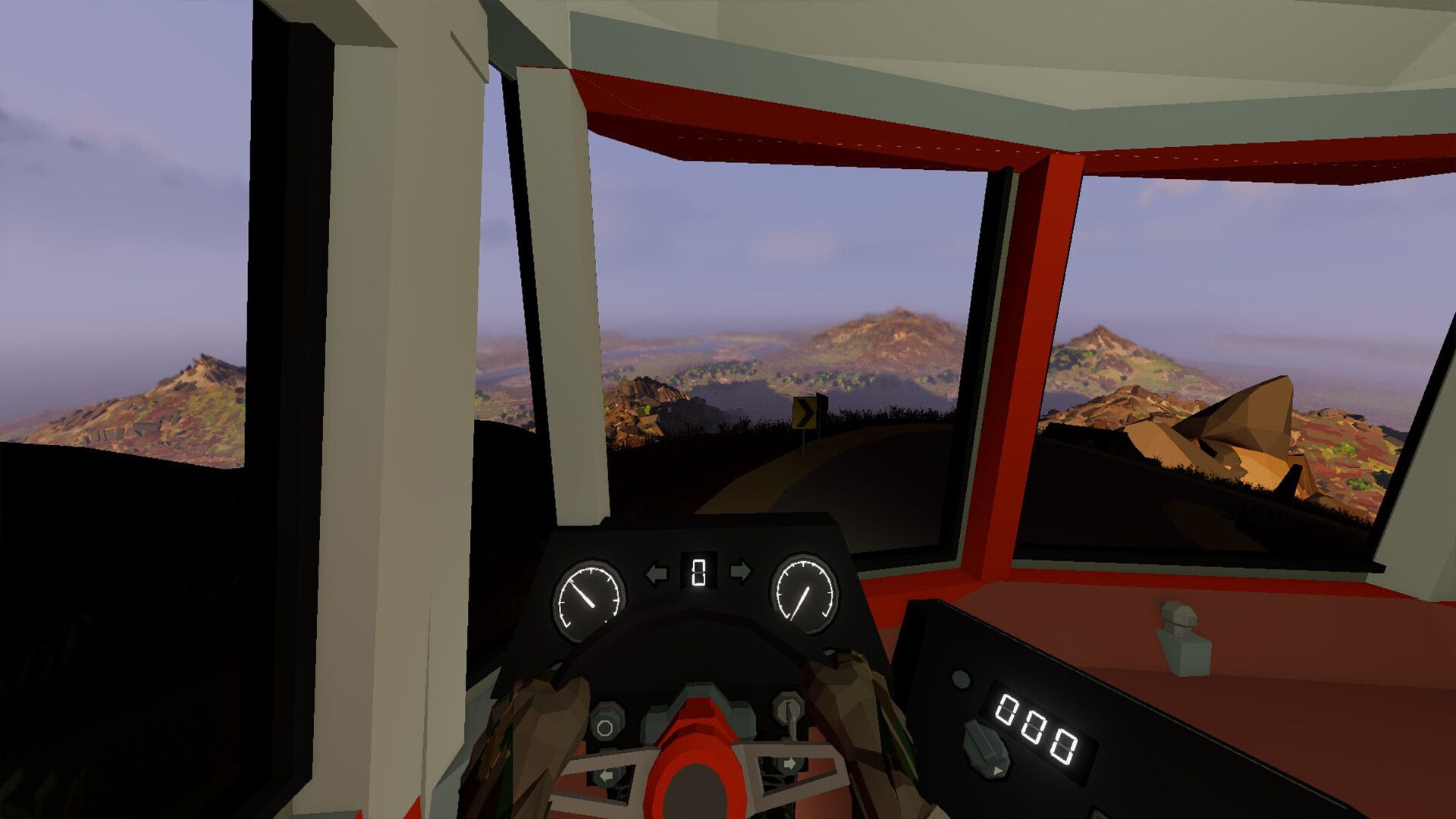 Official Anymaker screenshot showing a player vehicle near a settlement in the survival world.