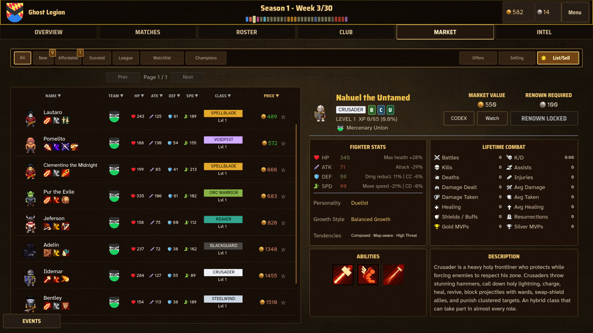 Official Eslabong screenshot showing another arena match with spell effects, health bars, and a packed battlefield.