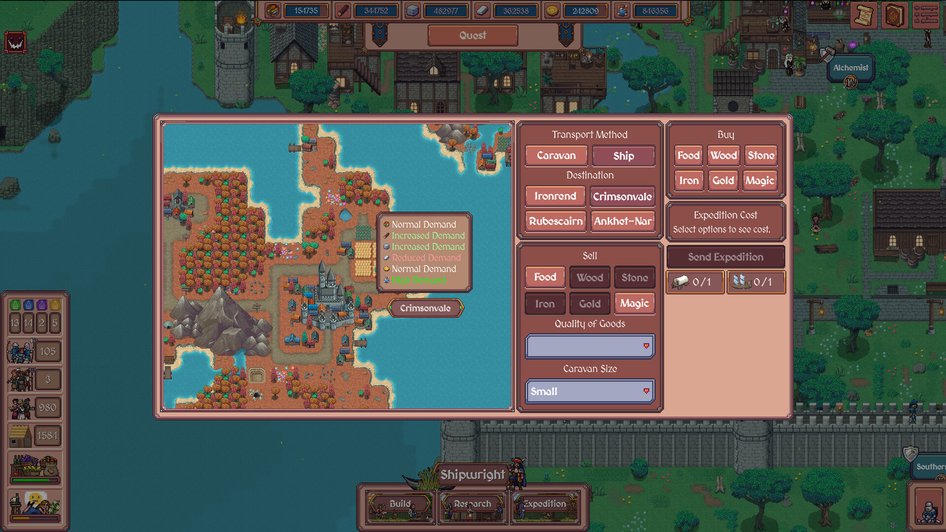 Official Hearth and Hamlet screenshot showing another pixel-art gameplay scene from the Steam release.