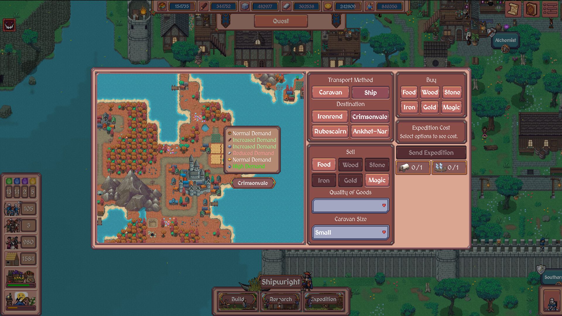Official Hearth and Hamlet screenshot showing another pixel-art gameplay scene from the Steam release.