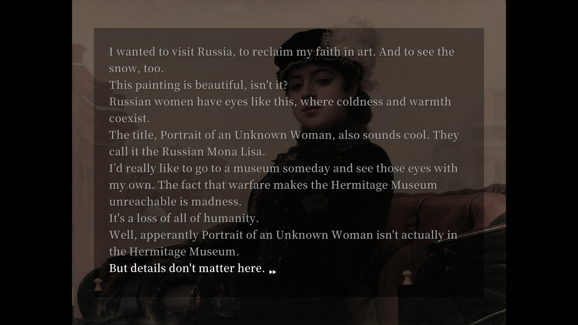 Official Sister Other Paranoia screenshot showing the game's unsettling visual style and character-focused horror framing.