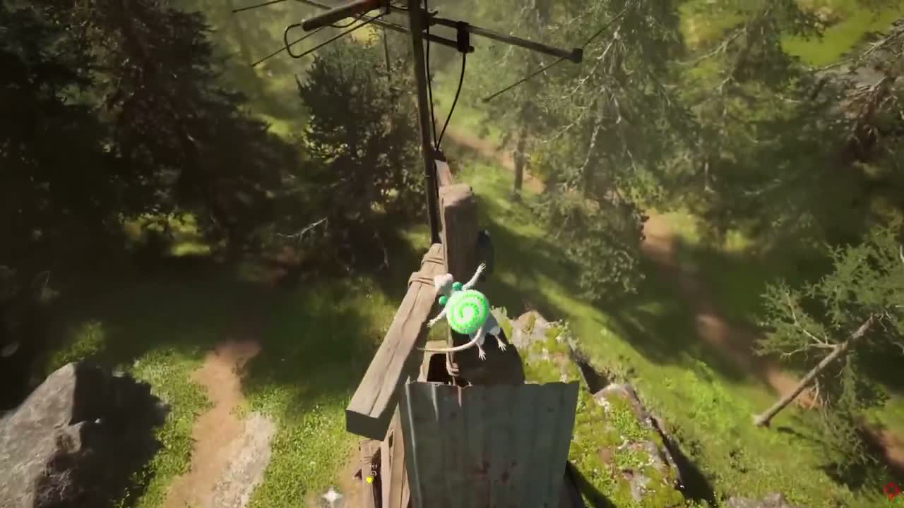 Gameplay frame from the X video for Hela showing the mouse-sized co-op adventure perspective.